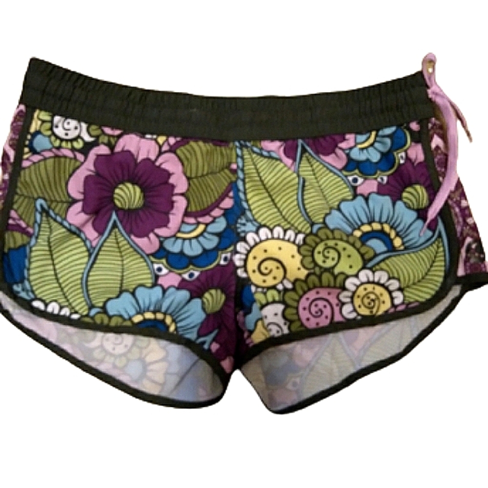 Wave Life Paradise Garden Floral Side Tie Shorts, Size: XLG